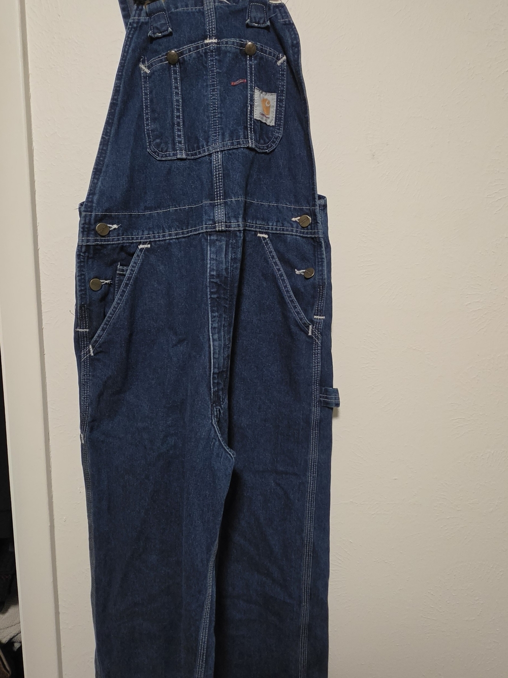Carhartt Men's Indigo Blue Relaxed Denim Overalls